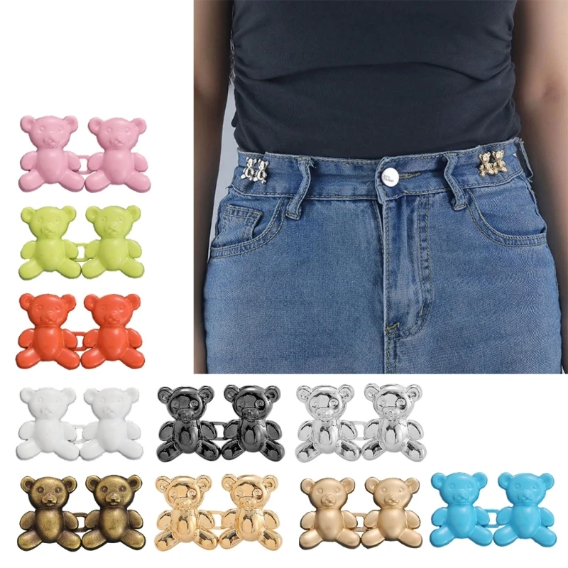 Button Pin Detachable Decorative Waist Buckles No Sewing Bear Waist Tighten Dropship