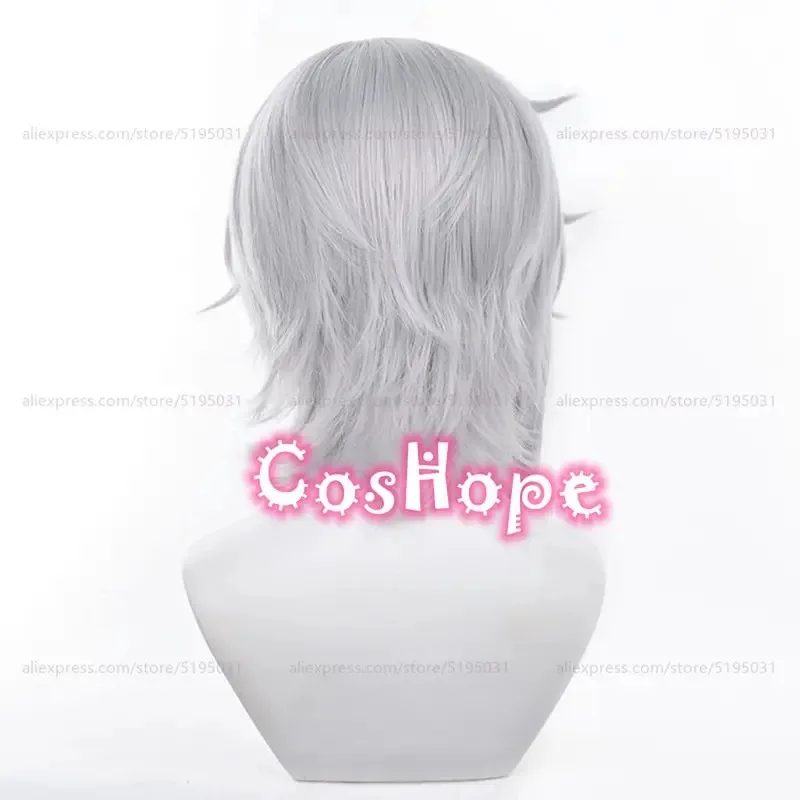 HSR Moze 40 سنتيمتر شعر مستعار رمادي قصير أنيمي تأثيري الباروكات مقاومة للحرارة شعر مستعار اصطناعي ؛ 3 ، c'5.b ؛ 8'
