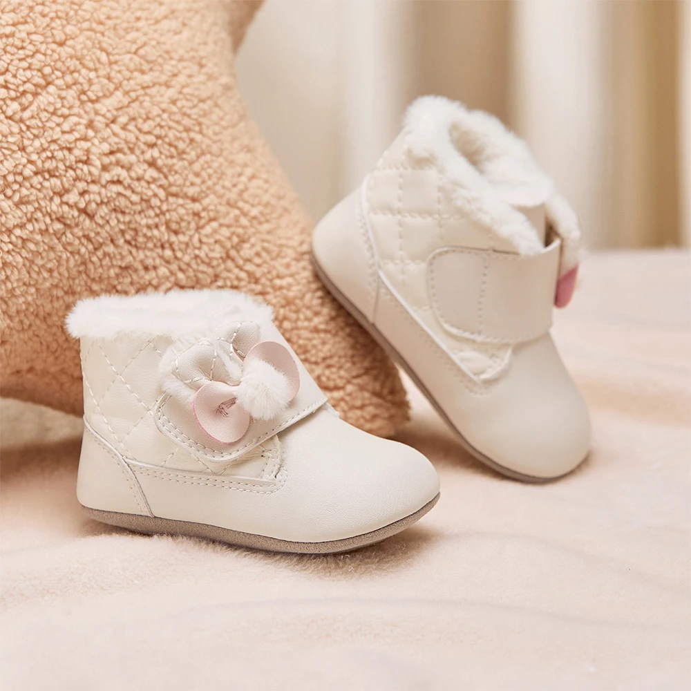ديف بيلا طفل الفتيات أحذية بوت قصيرة الشتاء طفل رشاقته أفخم عدم الانزلاق أحذية موضة عادية الوليد لينة سوليد أحذية DB4254751 #3
