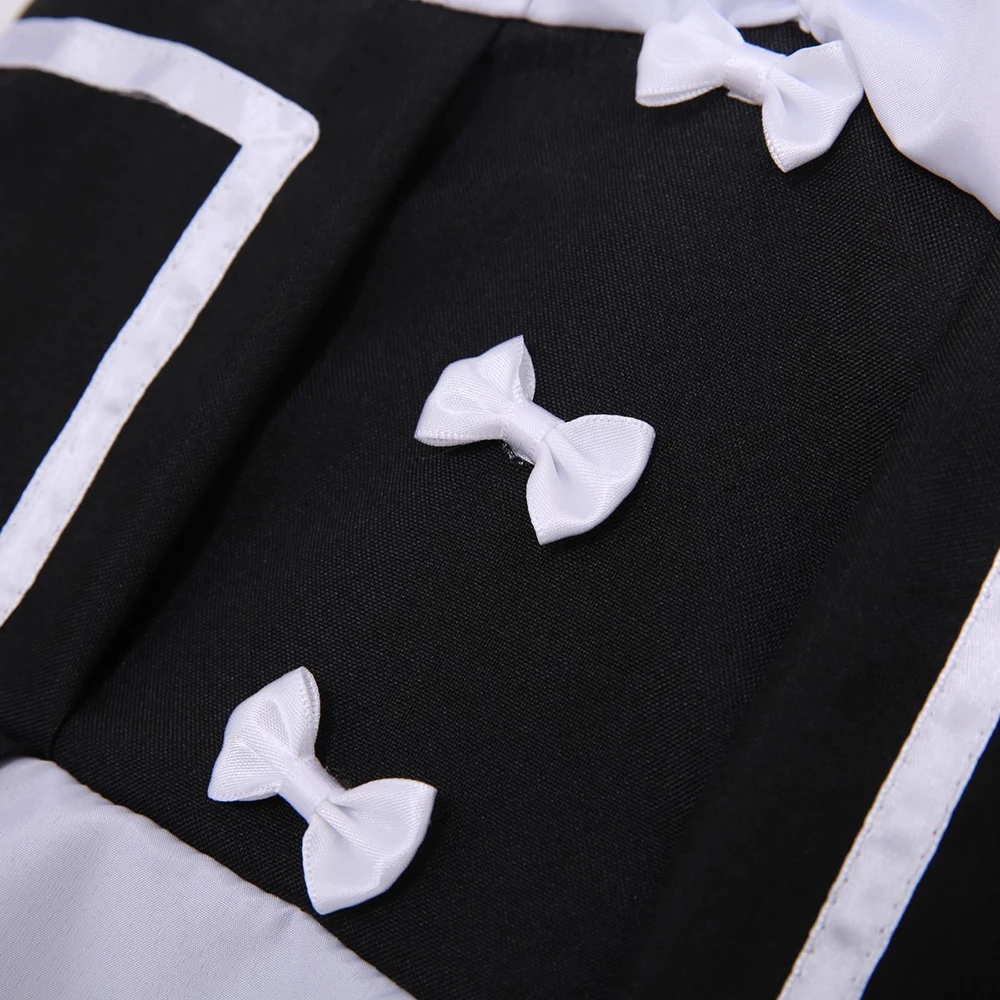 Re Zero Ram Rem Cosplay Costume Anime Maid Dress Black White Lolita Uniform Outfit Halloween Carnival Party Role Play Costume view 6