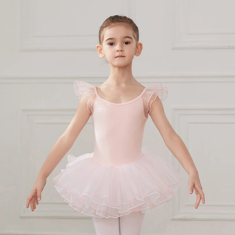 

Детский балетный танцевальный костюм, танцевальный тренировочный костюм для девочек, танцевальный костюм, пышная юбка-пачка для современного танца