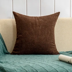 Brown Corduroy Cushion Cover Decorative Home Nordic Style for Living Room Sofa Suitable for All Seasons 45*45cm Pillow Cover