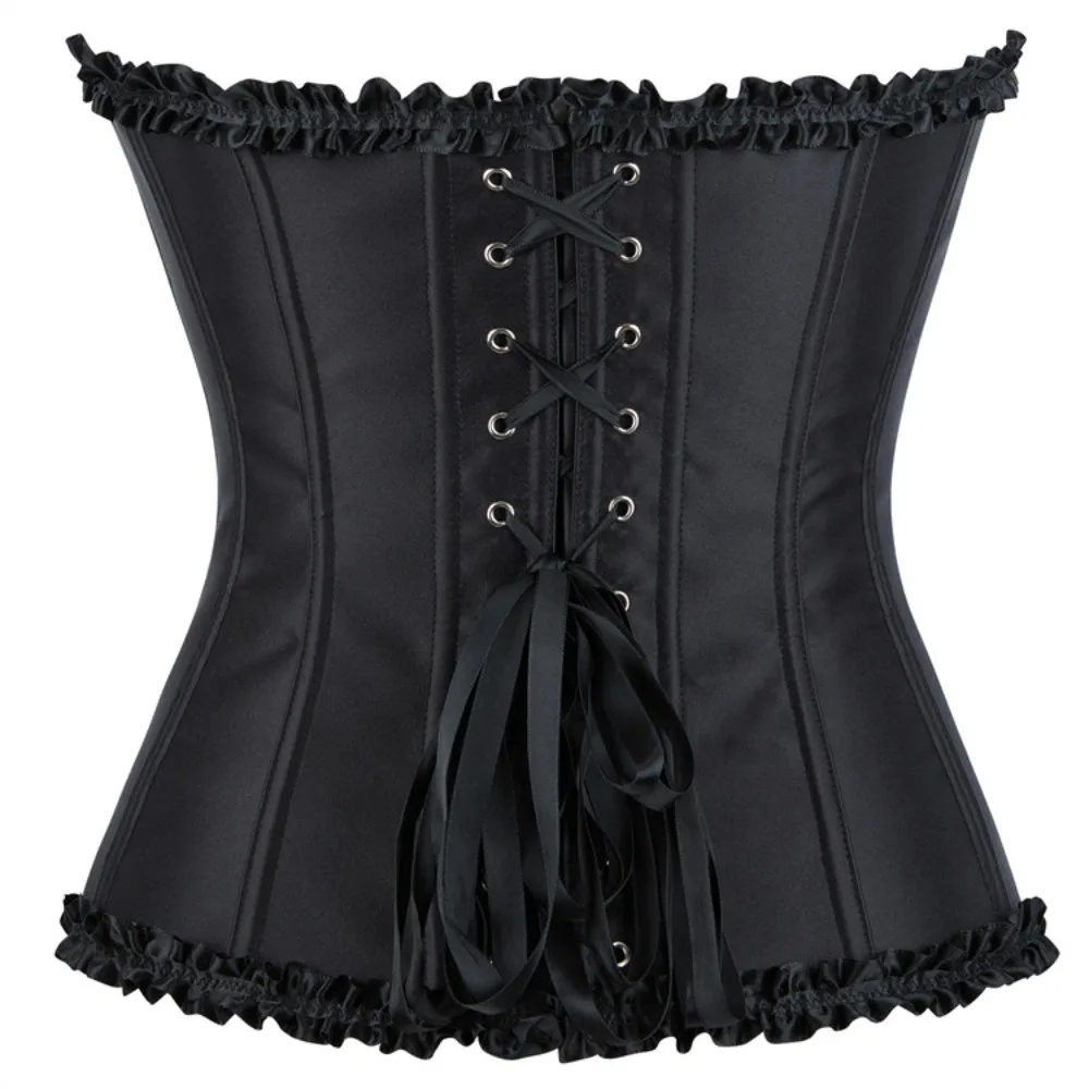 Plus Size Sexy Black Corset Bustier Lingerie Strapless Push Up Body Shaper for Women Vintage Fashion Bodice