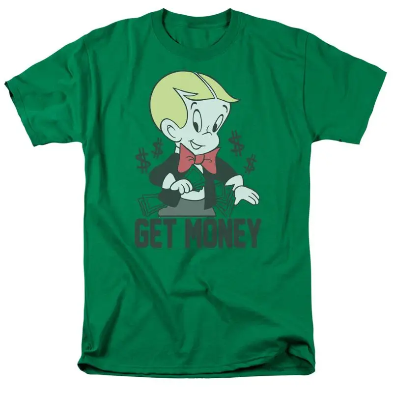 

Richie Rich Get Money T Shirt Mens Licensed Cartoon Merchandise Green