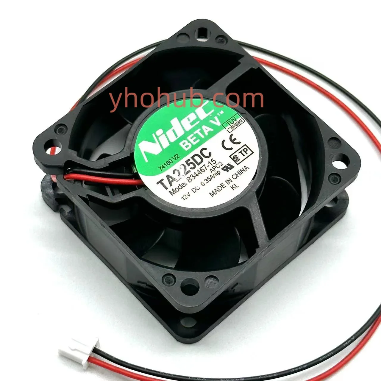 Nidec B34467-15 DC 12V 0.35A 60x60x25mm 2-Wire Server Cooling Fan