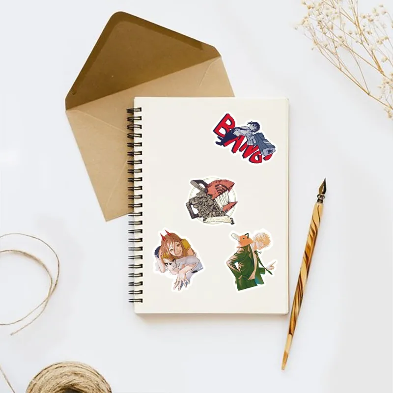 2025 ใหม่ 50pcs Chainsaw Man สติกเกอร์การ์ตูนญี่ปุ่นใหม่คอมพิวเตอร์สเก็ตบอร์ดกีตาร์กระเป๋าเดินทางถ้วยน้ําสติกเกอร์กันน้ํา