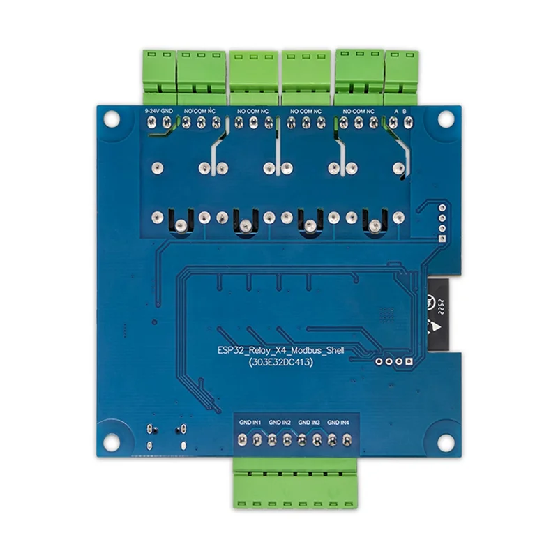 A73E-ESP32 Modbus 4 Channel Relay Module With RS485 Interface 9-24V TYPE-C Input WIFI Bluetooth Connectivity