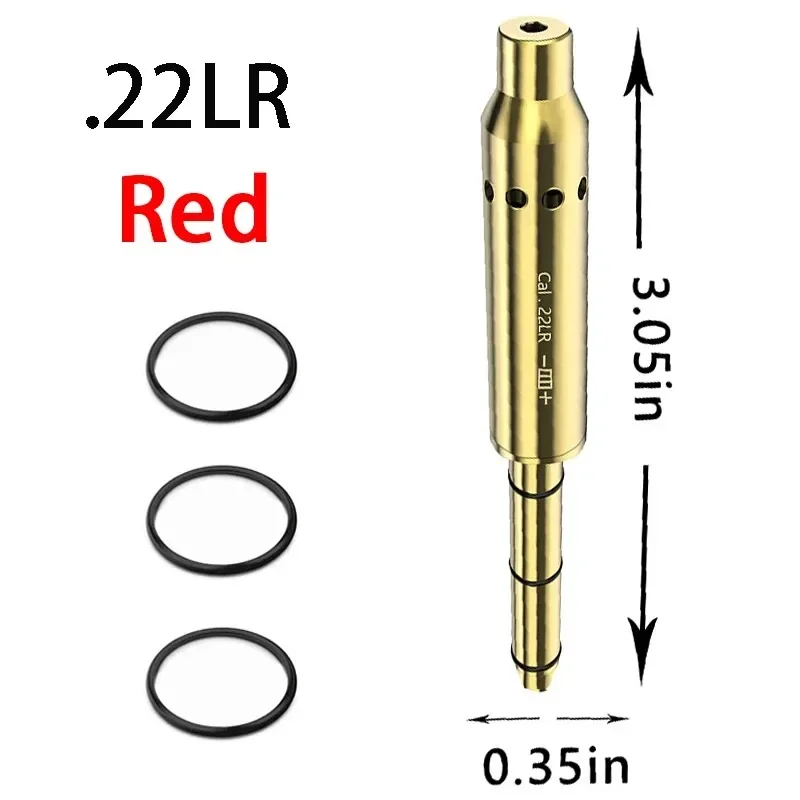 Tactical Cal.22LR Red Green Dot Laser Boresighter Brass Glock GSG Bullet Rifle Scope Accurate Calibration Shoot Accessories