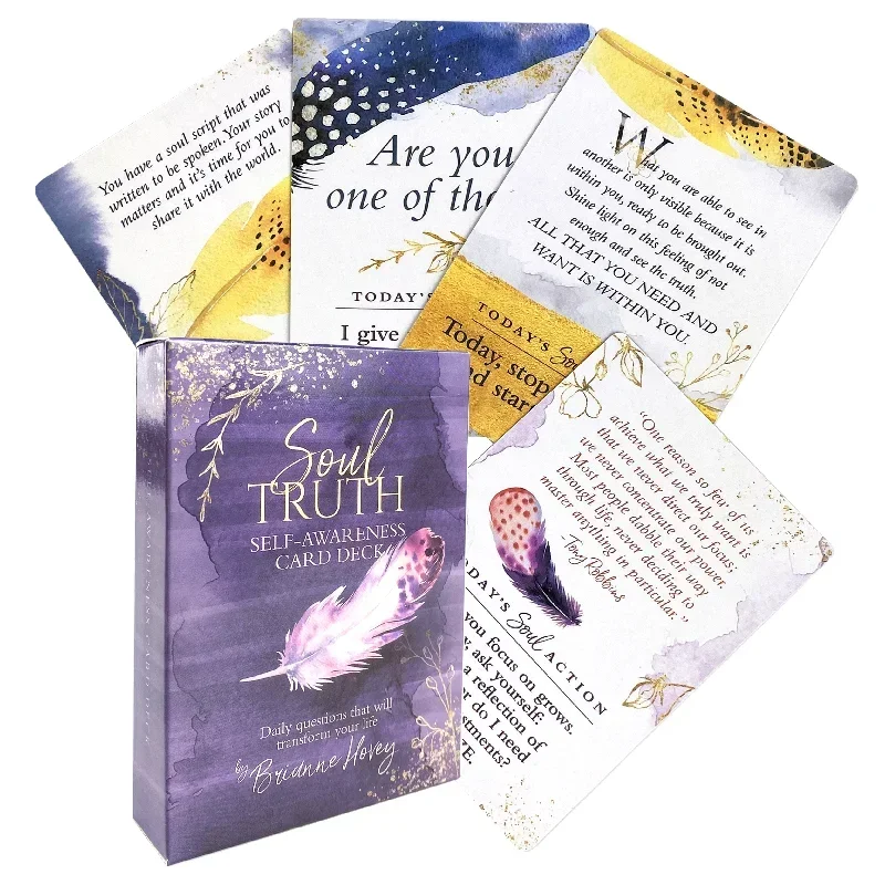 Soul Truth Self-Awareness Card Deck Daily Questions That Will Transform Your Life Tarot Oracle Cards With PDF Guidebook