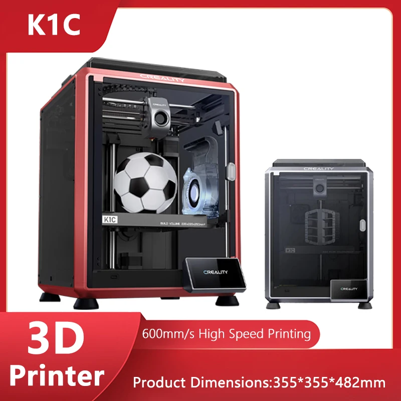 

CREALITY K1C 3D Printer 600mm/S Speed with AI Camera Printing Stable Frame Auto Leveling Dual Fan Direct Cooling Drive Extruder