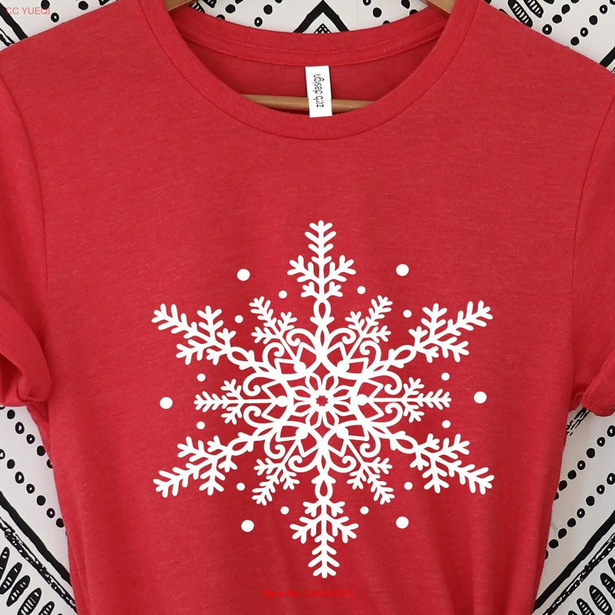 Snowflake T Shirt Christmas Holiday Party Funny Winter long or short sleeves