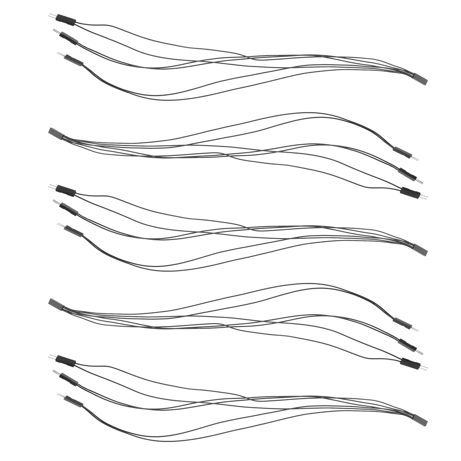5Pcs 254Mm 2 Pin Jumper Wire Splitter Female to 3 Male Branch Signal Splitter Cable for Pcb Breadboard Microcontroller