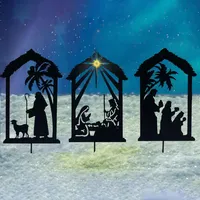 Nativity Scene Shadow Stakes Festive Weddings Seasonal Display Xmas Christmas Decoration Nativity Shadow Stakes