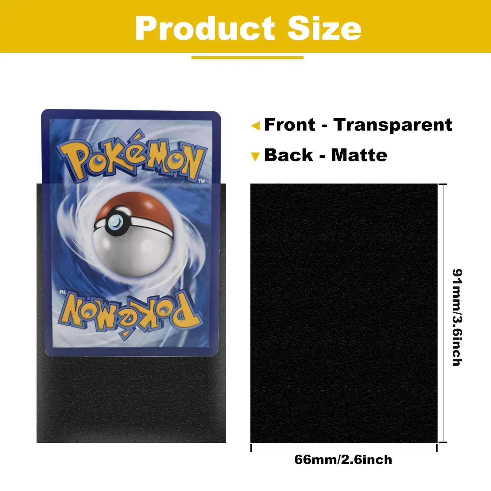 350PCS 66x91mm Matte Standard Card Sleeves and 64x89mm Inner Sleeves TCG Trading Cards Protector for MTG PKM Tarot Board Games