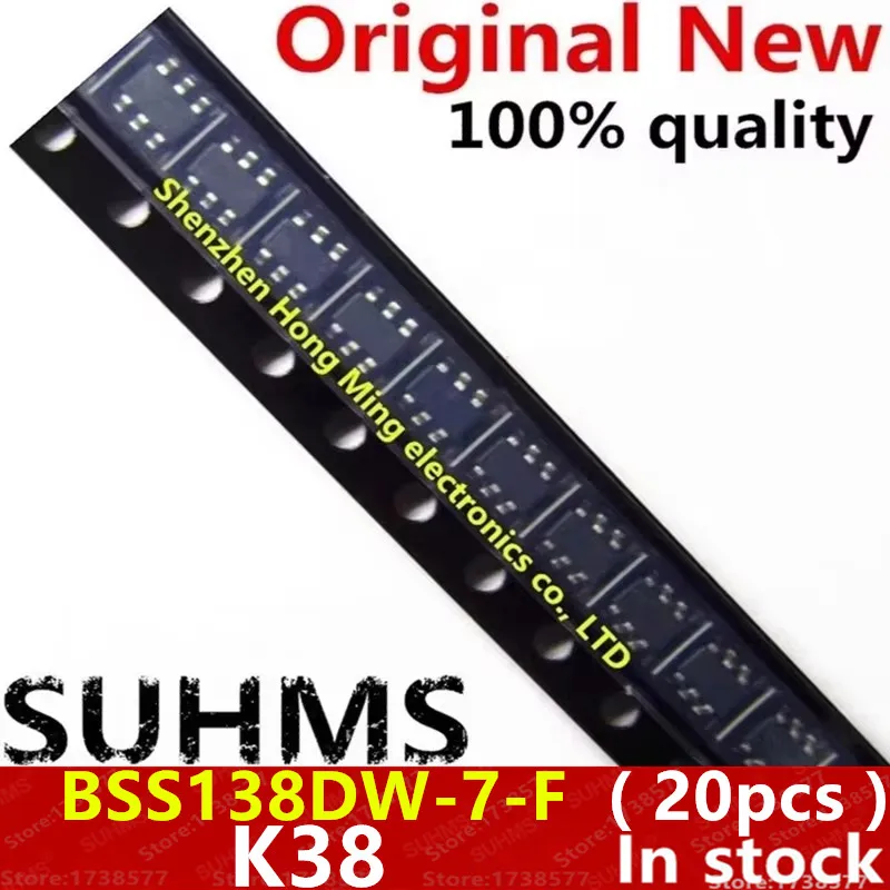 (20 قطعة) 100% جديد BSS138DW BSS138DW-7-F K38 SOT-363