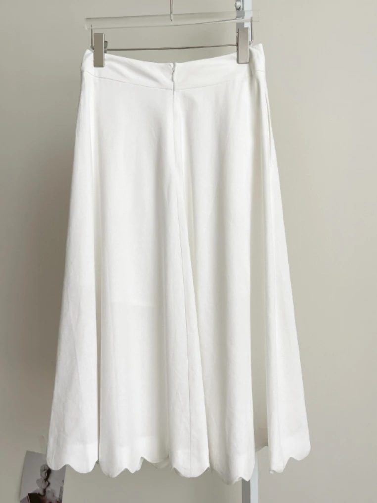 

Ele Casual round Ne Svel Top with f Skirt Two Piece Set Korean Sle Cotton Blend Button Front mid Length