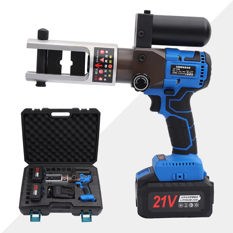 

Rechargeable Hydraulic Pliers JT-240 Electric Hydraulic Crimping Pliers Charging Cable Crimping Tool Crimping Range 16-300mm²
