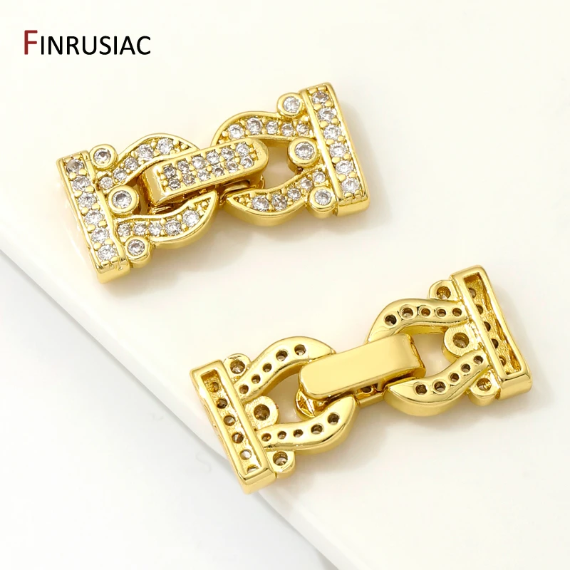 18K Gold Plated Brass Fasteners Closure Lock Clasps For DIY Handmade Needlework Beads Pearls Jewelry Making Findings image 6