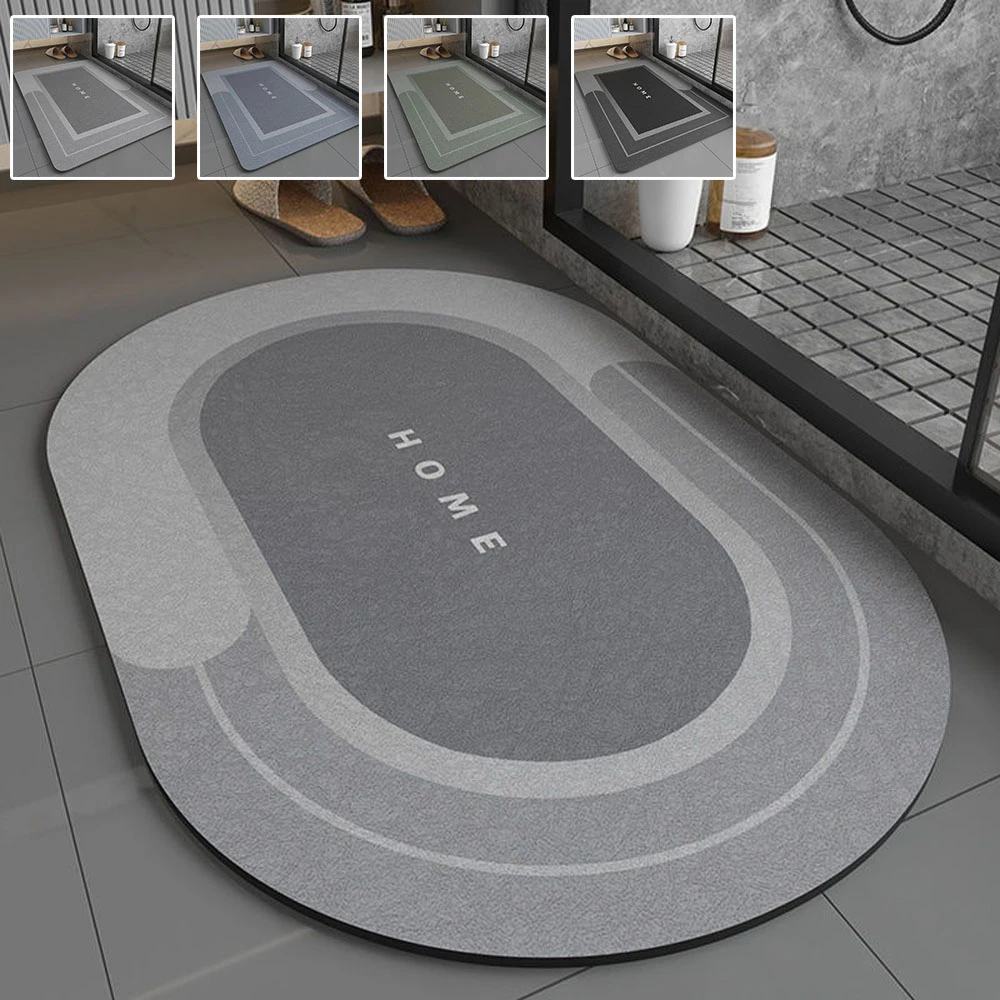 

1PC Diatomaceous Earth Bath Mat Round Square Bathroom Rug Absorbent Non-slip Floor Foot Mats Dirt-resistant Entrance Mat 욕실 매트