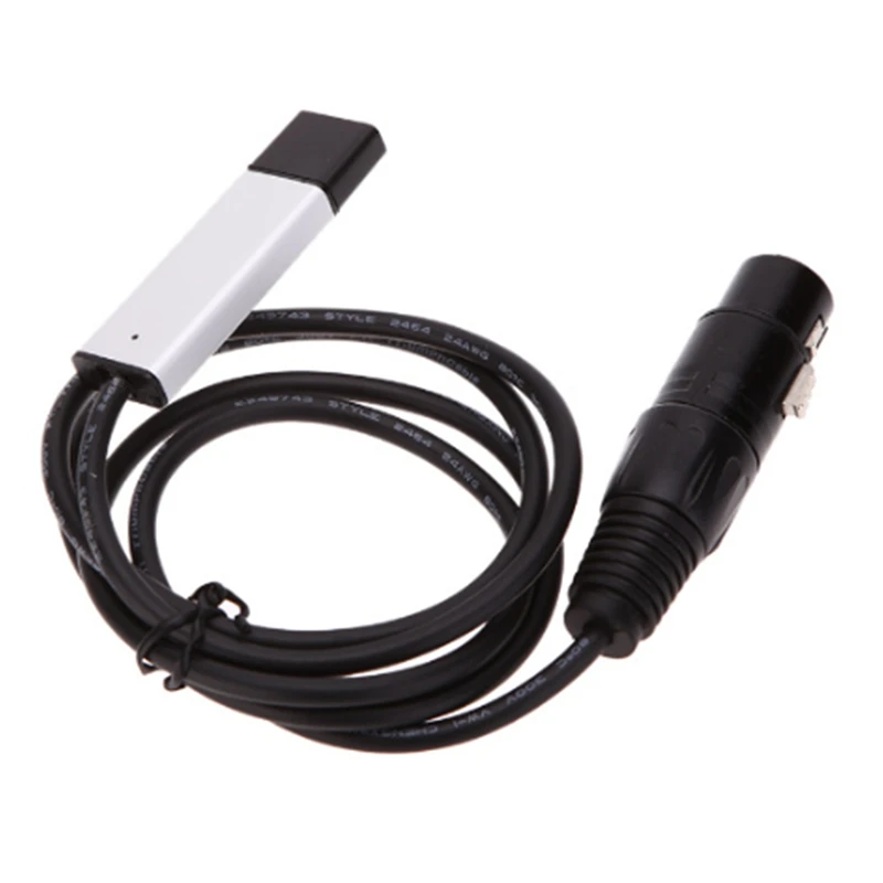 Interface USB para DMX 512 LED DMX512 Computador PC Controlador de iluminação de palco Dimmer USB para cabo DMX