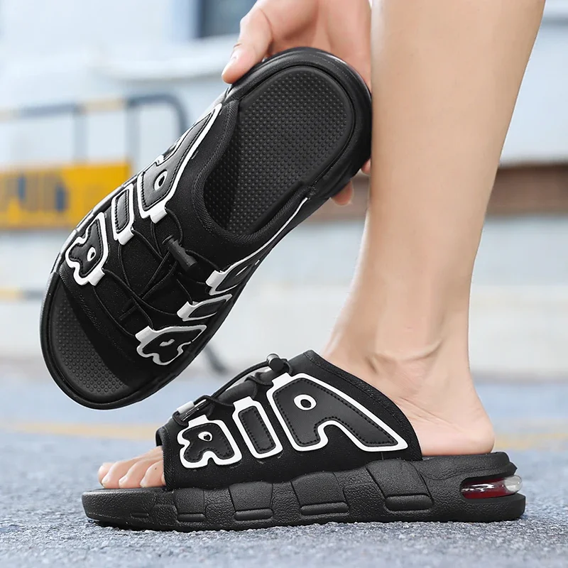 Beach & Outdoor Sandals Men's Lightweight Air Cushion Flip Flops Non-Slip Soft Slide Slippers for Beach Casual Wear Mens Sandals