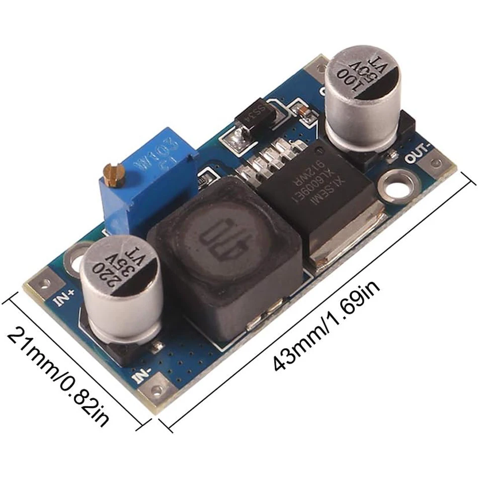 6Pc XL6009 Boost Converter Module DC-DC 3-32V to 5-35V Adjustable Output Voltage 4A Power Supply Power Converter Board Regulator