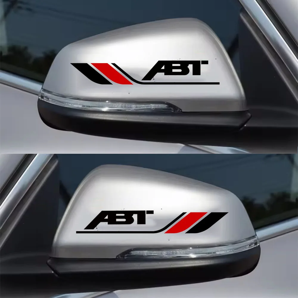 2 قطعة ABT سيارة مرآة الرؤية الخلفية ملصق ملصق حائط من الفينيل ل Volkswagen أودي A3 A4 A5 A6 A7 Q2 Q3 الخ اكسسوارات التصميم
