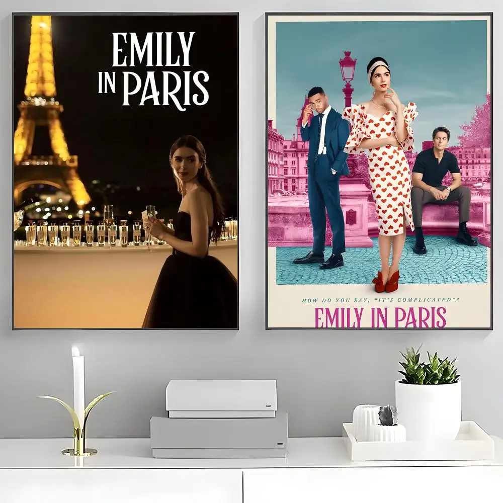 american movie E-Emily in Paris Poster Poster Stickers Painting Mural HD Wall Decals for Bedroom Living Room Home Self-Adhesive