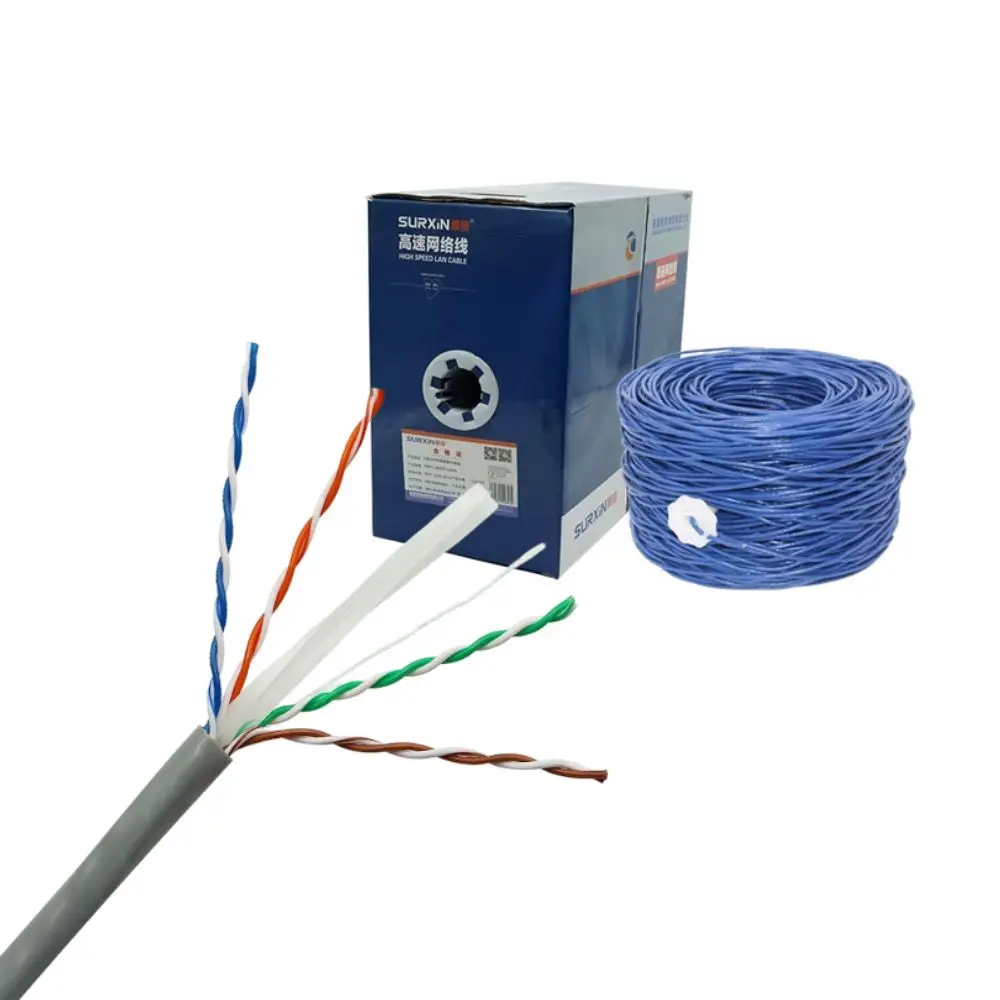 Cable de comunicación Cat6 de alta velocidad, 1000 pies, UTP FTP SF/UTP, con clasificación Plenum, cable sólido CCA, Cat 6