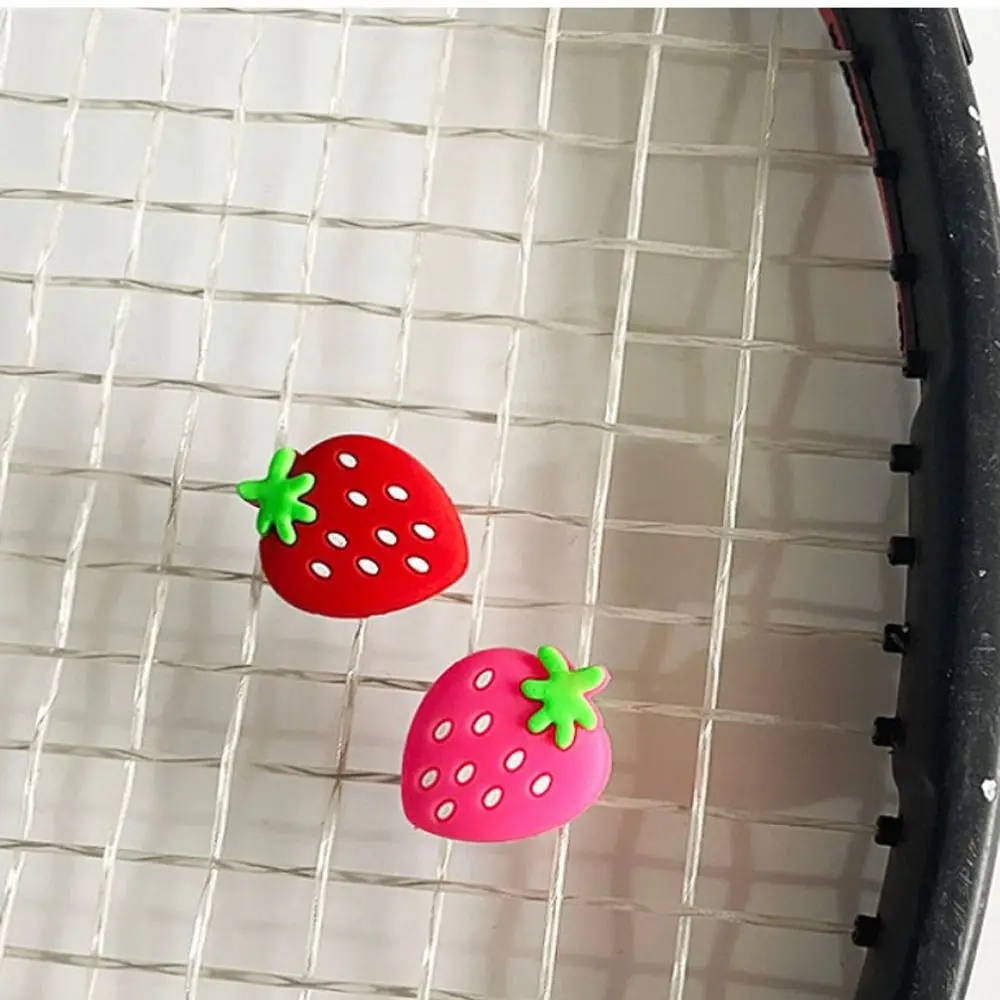 Raqueta de tenis de fresa, amortiguador antivibración, amortiguador de tenis a prueba de golpes, personalidad encantadora