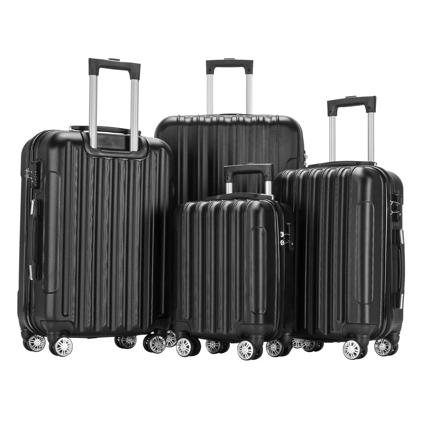 Upgraded Vertical Pattern 4-in-1 Universal Wheel Trolley Case - Travel Bag in 16/20/24/28in - ABS & Aluminum Alloy - Classic