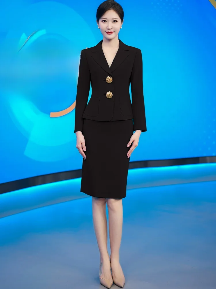 

High-End Bla Spring Suit Profional Formal Interview Set Dr for Civil Servants And Teachers DK Mesa Women's Faion...