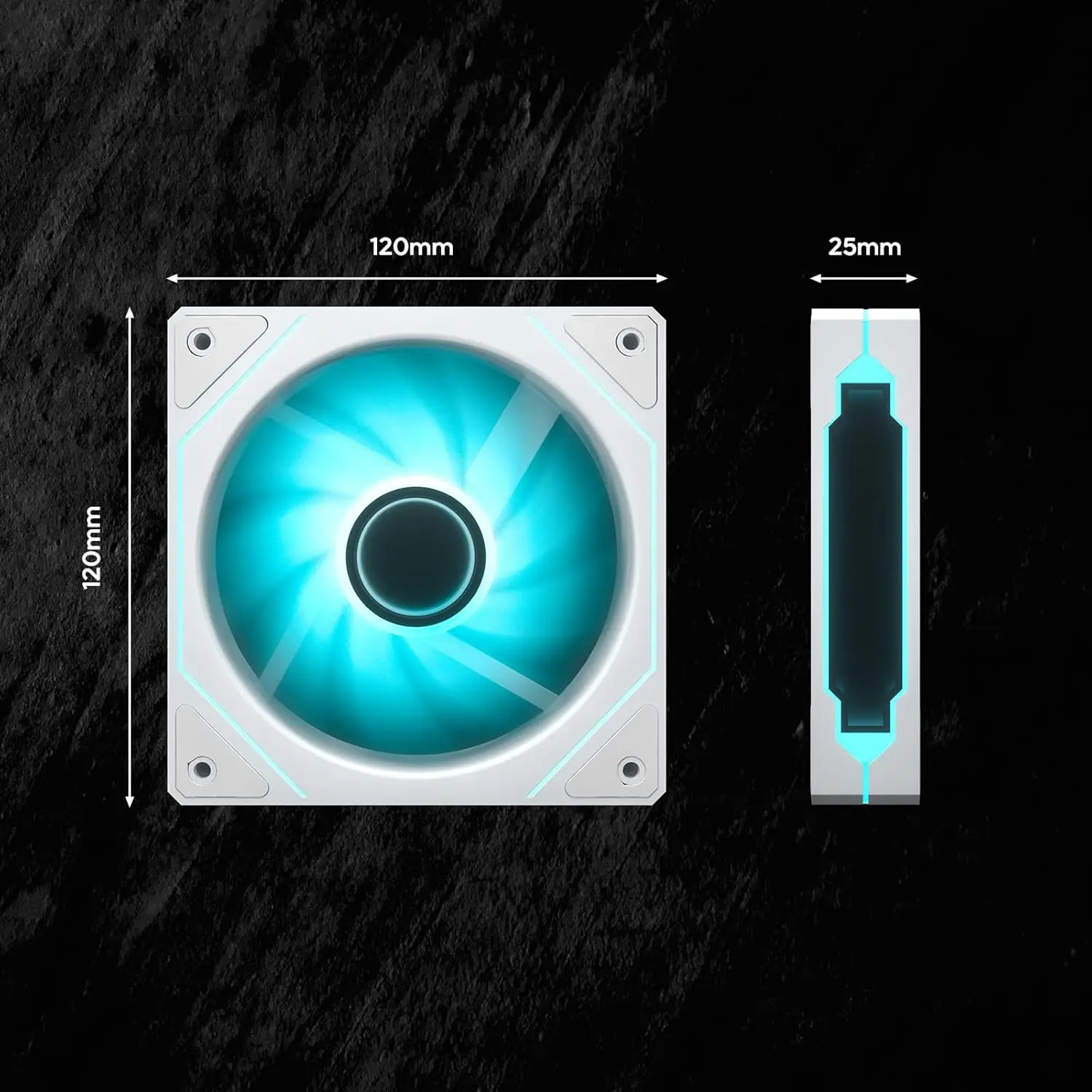 LDPCSJ PRISM 4 PRO コンピュータシャーシファン 12 センチメートル ARGB 4 ピン PWM 静音冷却ファン 12V 大風量 45.2CFM/600-1500RPM