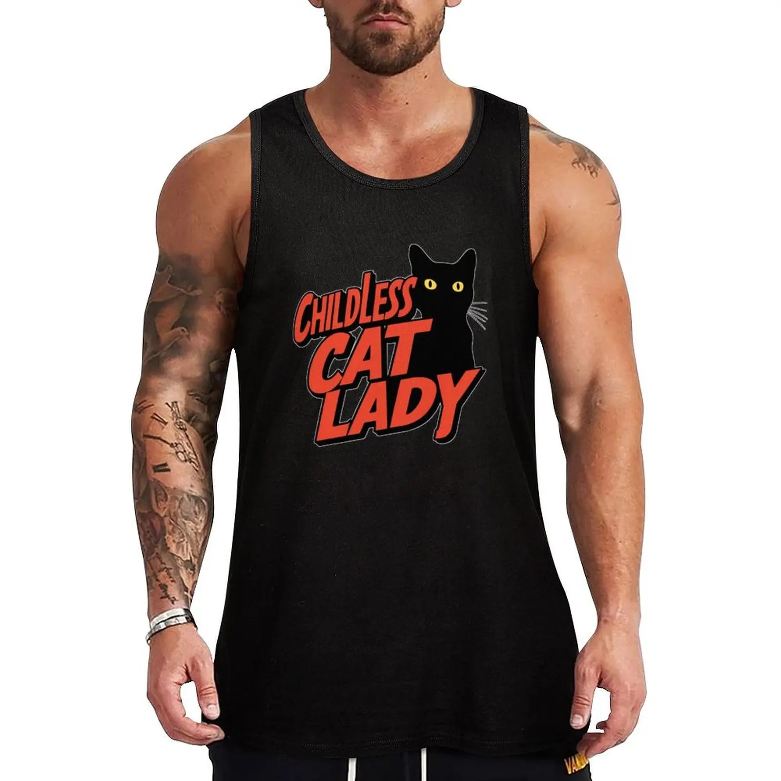 

childless cat lady Tank Top summer clothes for men Bodybuilding clothing man sports clothes for men