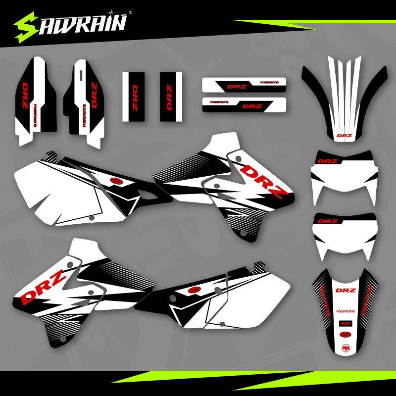

Sawrain Motorcycle Graphics Backgrounds Decal Stickers Kits for SUZUKI 99-22 DRZ400-S-SM-E 11