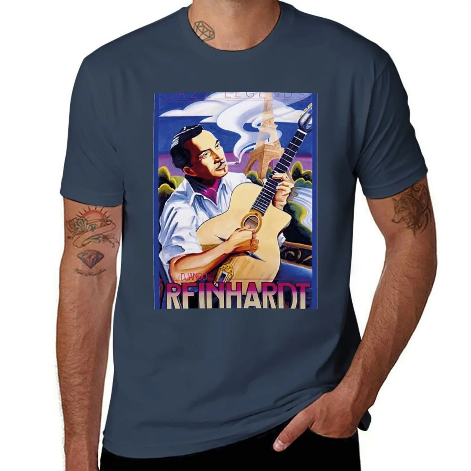 

Django Reinhardt jazz legend T-Shirt Gym Wear Breathable Short Sleeve Tee