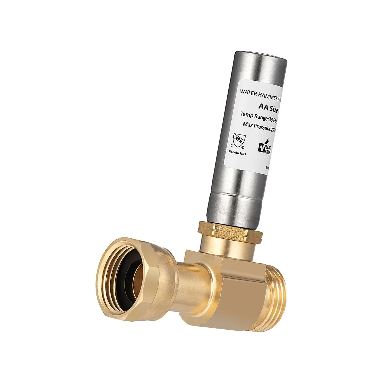 Water Hammer Arrestor Brass Washing Machine Pressure Reducer Angle for Kitchen Laundry Room Laundry Pipe Hotel Washer