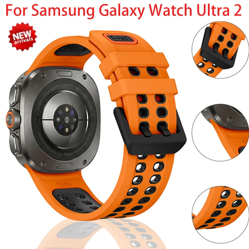 Silikonarmband für Samsung Galaxy Watch Ultra 2 47mm Marine Sport Armband Correa für GalaxyWatch Ultra 2026 2025 Bänder