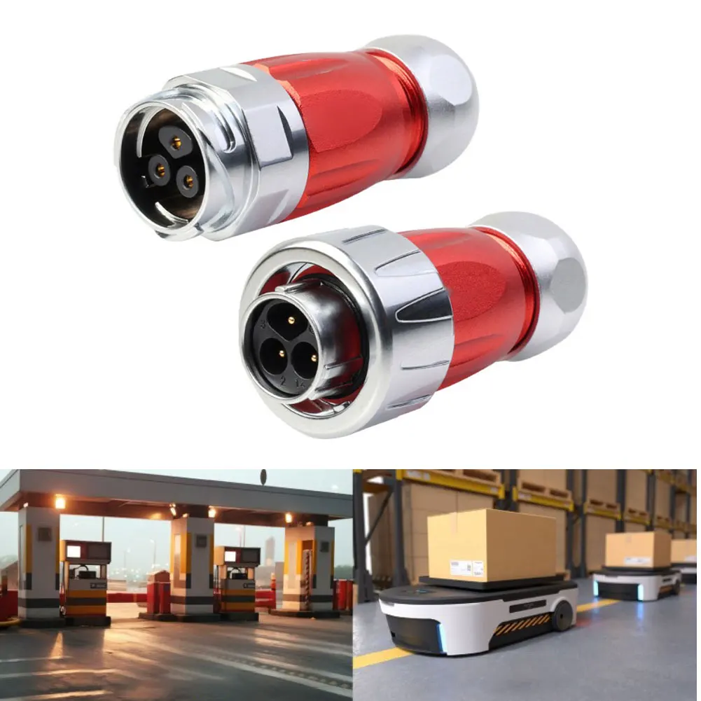 DH16 مقاوم للماء 3-Pin مجموعة موصلات معدنية IP68 الغبار مقاومة للرطوبة 10A 400 فولت اتصالات سبائك النحاس عالية الموصلية #1