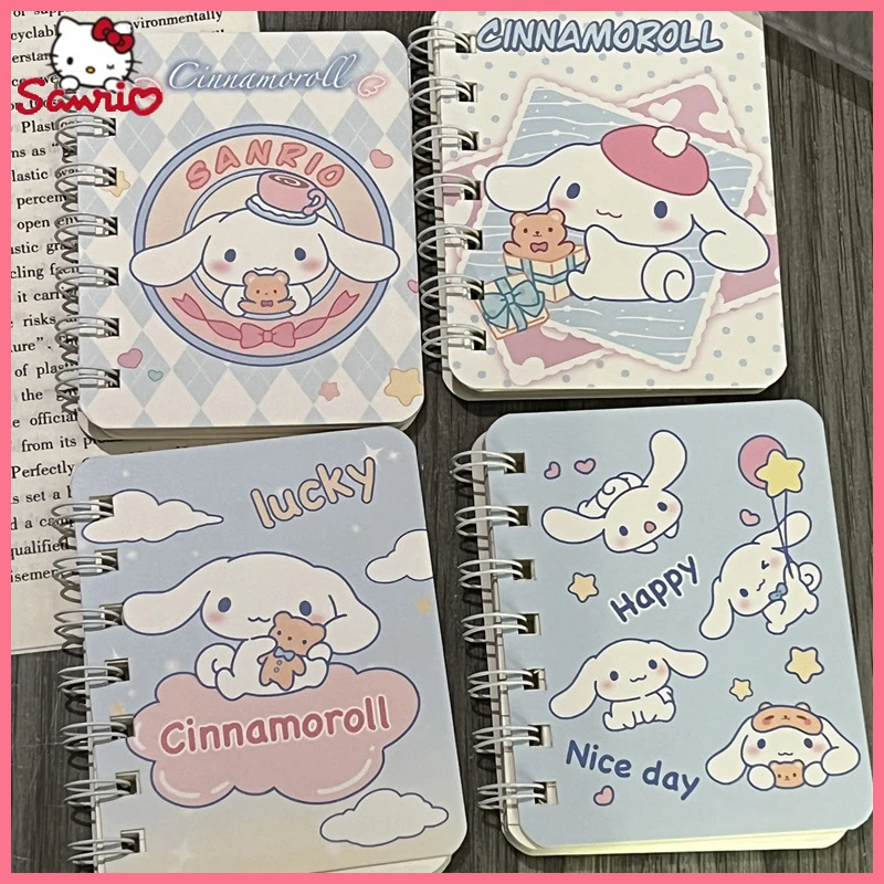 sanrio cinnamoroll portatil bobina livro de contas notepad do bolso dos desenhos animados notebook kawaii presentes estudante papelaria a7 pcs 01