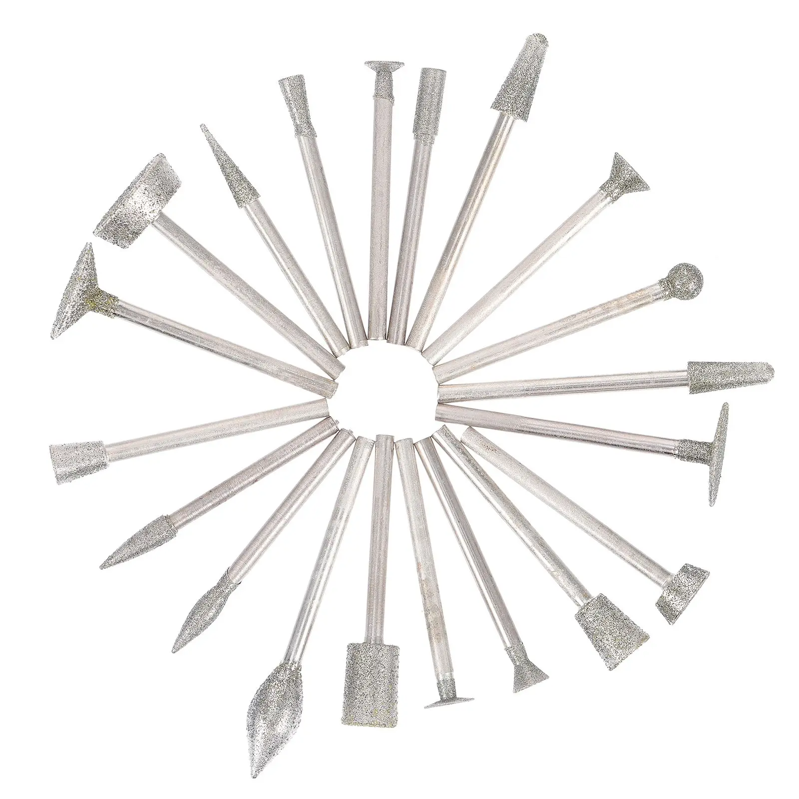 

20 Pcs Diamond Grinding Heads Corundum Engraving Tools for Stone Glass Metal Hardwood Tile Ceramics Marble Granite Sculpturing