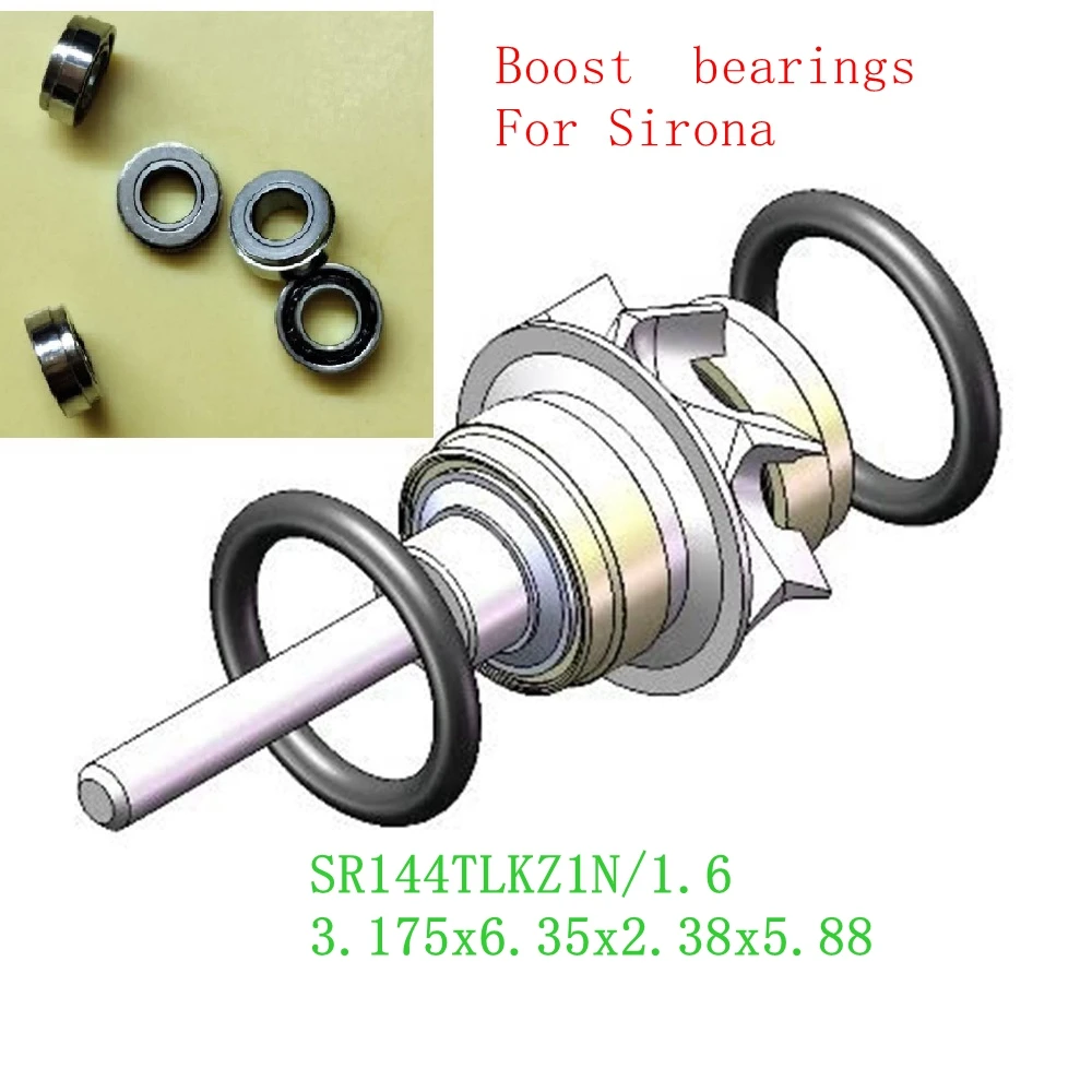 10szt Sirona T2/T3 Boost Integral Stepped Bearings SR144TLKZ1N/1.6 3.175x6.35x2.38x5.88mm