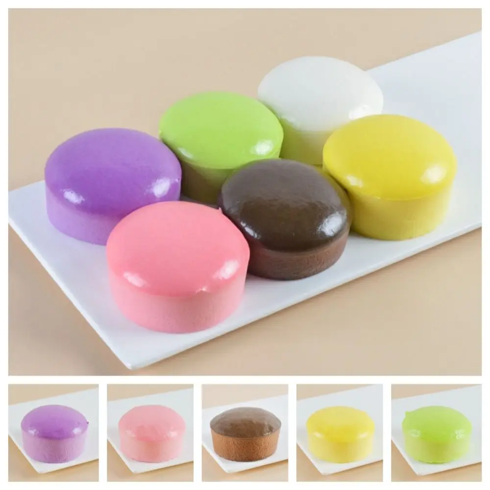 Funny Soft Cake Fidget Toys Stretch Squeezing Elastic Bread Slow Rebound Toy Round Food Squeeze Sensory Toys Office Workers