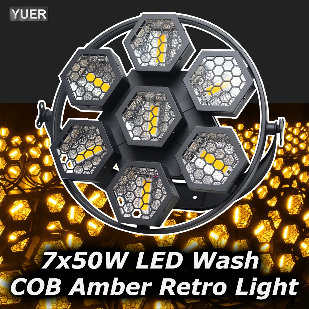 Luz de discoteca LED RGB COB de 7x50W, retro, con flash, DMX512, equipo de sonido para DJ, luces intermitentes para fiestas, discotecas, efectos de escenario.
