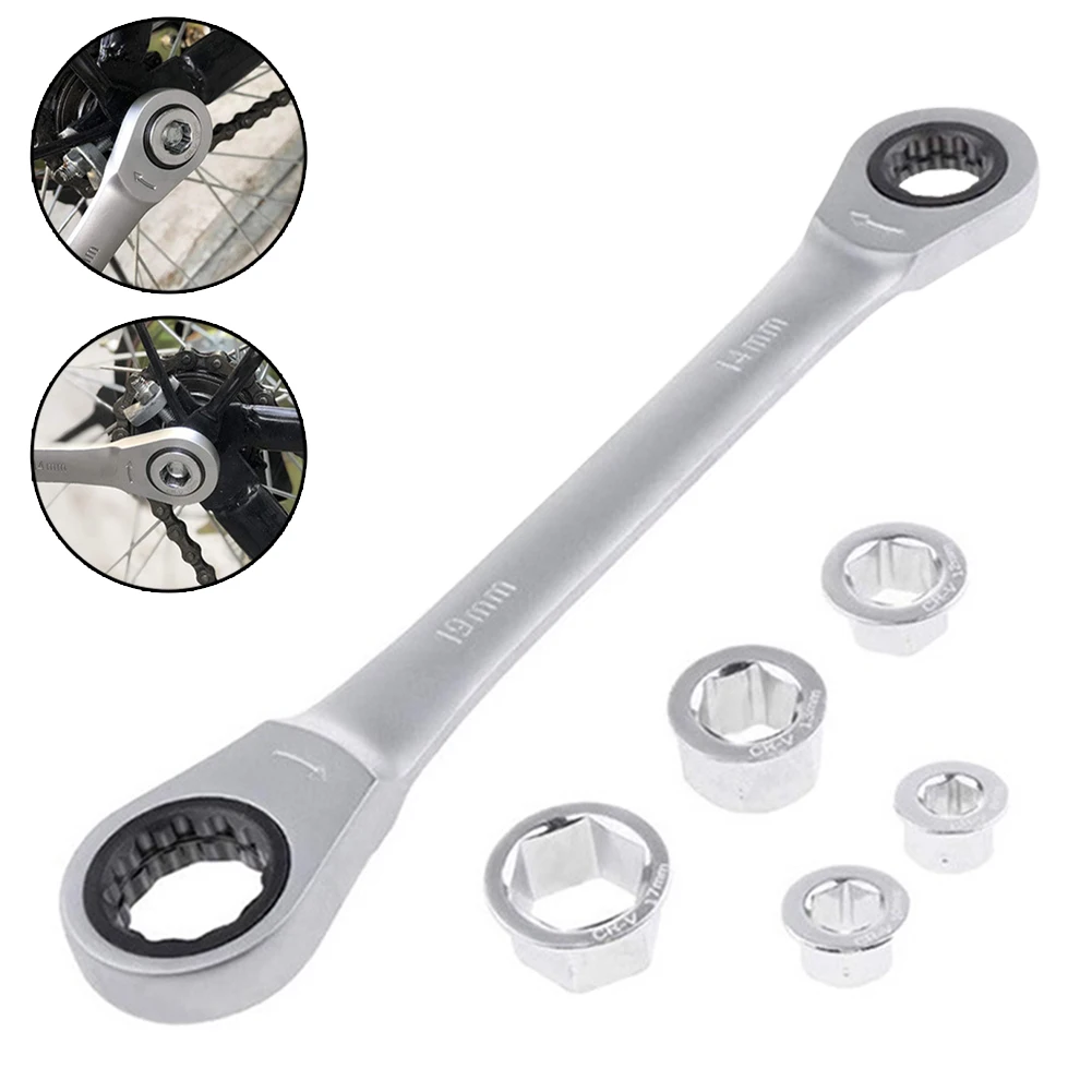 

7 In 1 Double Head Reversible Ratchet Combination Spanner Set Chrome Vanadium Steel Socket Wrench For Car Maintenance Repair Too