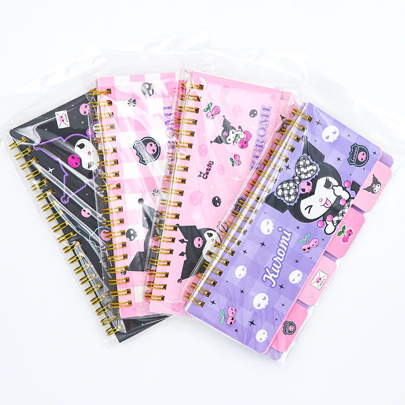 Sanrio Family Kuromi Melody Cinnamoroll Cute Cartoon Student Record Color Page Piano Style Classified Notebook Creative Notepad