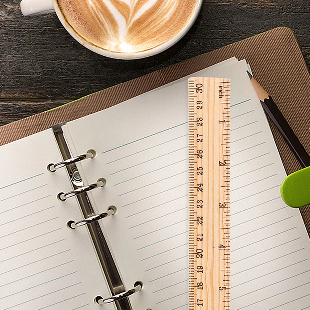 36 Wooden Rulers Natural Wood Straight Measuring Tools Dual Scale 12 Inch 30cm Class Set School Office Supplies