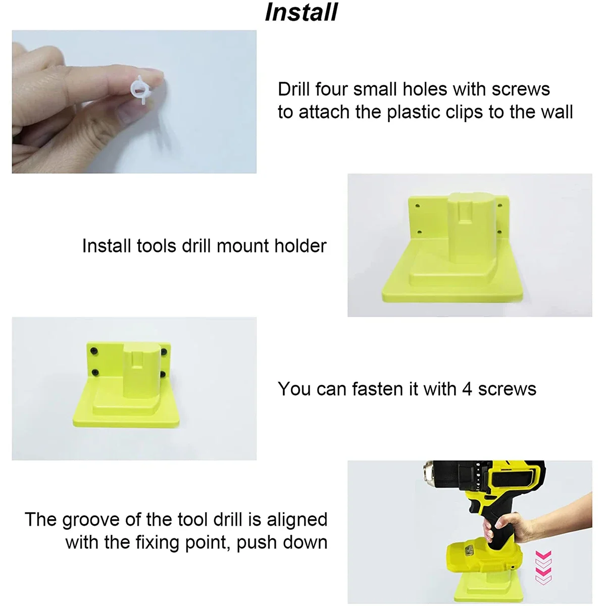 Imagem -03 - Suporte de Ferramenta Doca Montagem para Ryobi 18v Ferramentas Broca Titular Cabide Ferramentas Elétricas Acessórios Armazenamento Suporte Ferramenta Oficina Garagem Peças