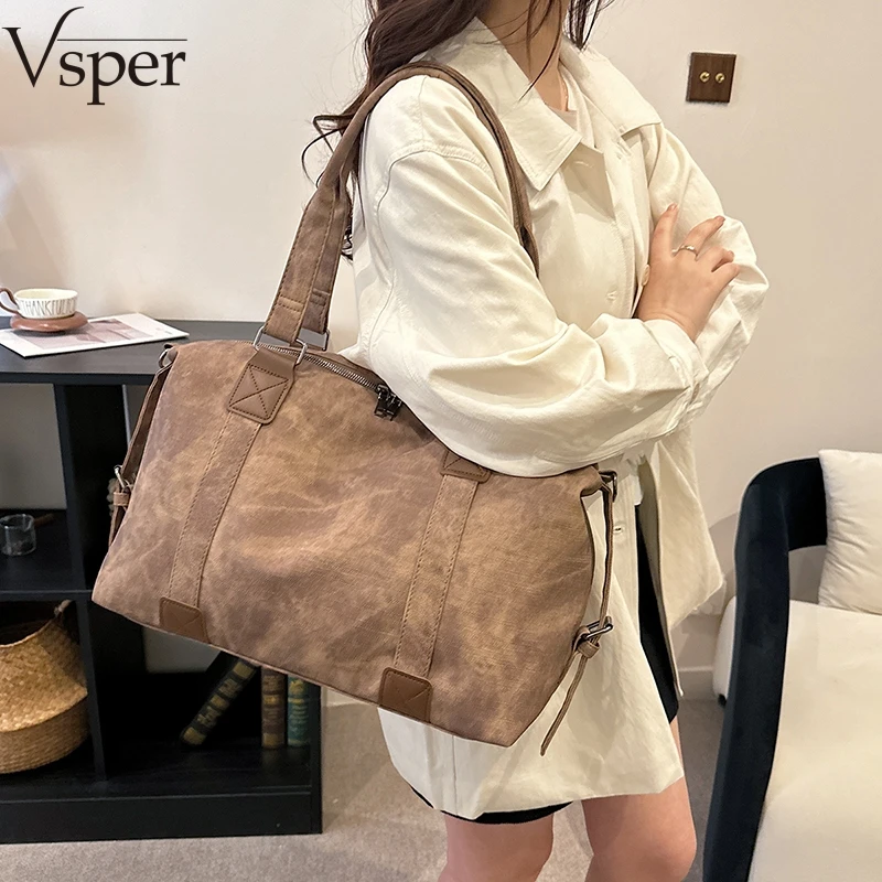 

Vsper Practical Big Shoulder Crossbody Bags For Women Soft PU Leather Large Capacity Duffel Handbag For Shopping Travelling 2026