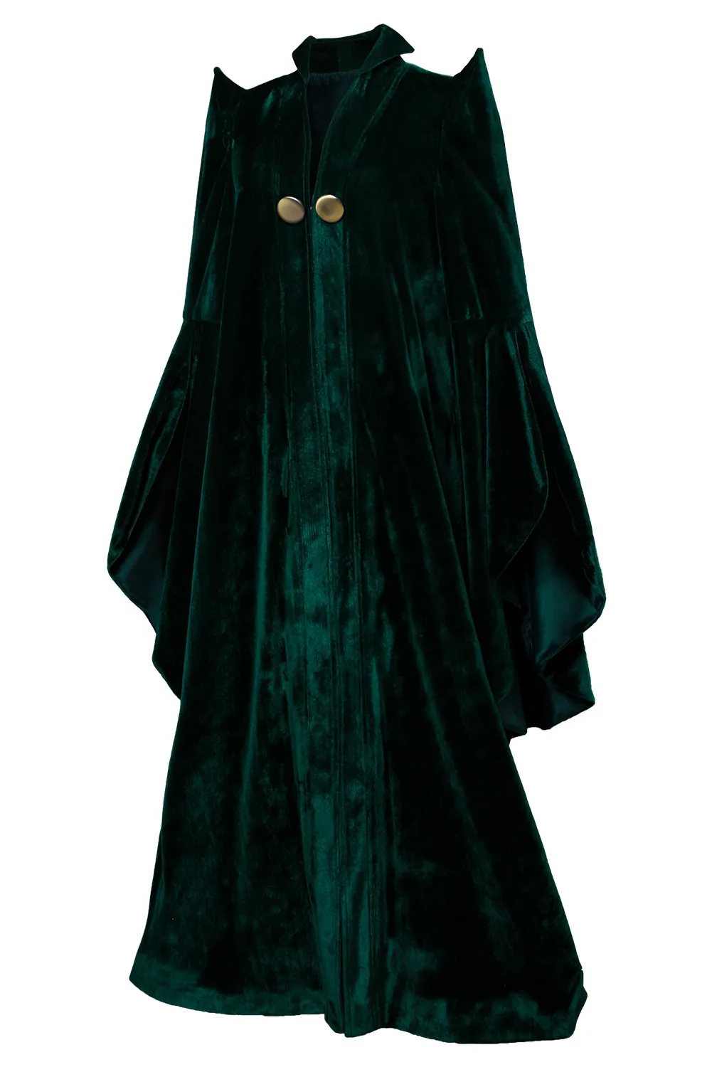 Professor Minerva McGonagall Cosplay Costume Outfits Velvet Cape Green Cloak Wand Hat Set For Women Halloween Role Play Party